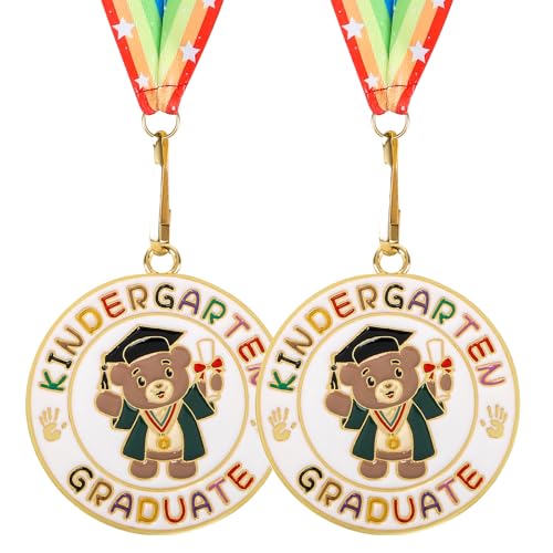 Kindergarten-Medaille für Kinder, Vorschule, Vorschulabschluss, Auszeichnung, Medaillen mit Nackenband für Schule, Studenten, Abschlussfeier, Party, Geschenke, Gastgeschenke (Metall, 5,1 cm) von Hedeey