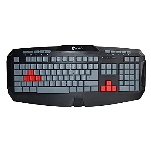 Heden Gaming-Tastatur mit 104 Tasten + 10 Multimedia-Tasten / 8 Tasten für Spiele von Heden