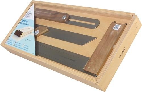Hedue Tischler-Set 300mm 3-tlg.VA/Nussbaum rostfr. A033 von Hedue