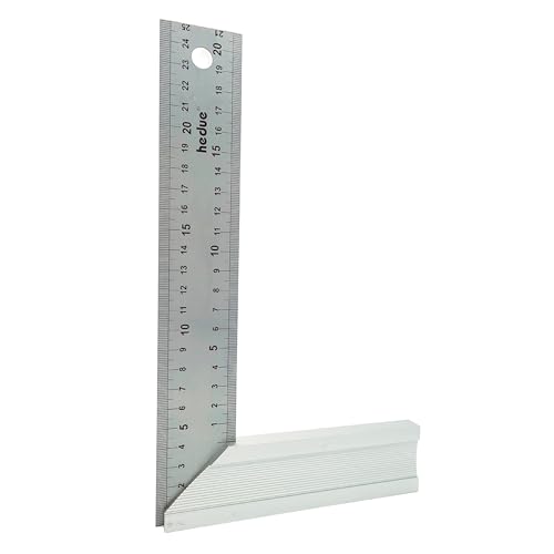 hedue® Schreinerwinkel mit Anschlag - Winkel Anschlagwinkel 45°, Tischlerwinkel, 90 Grad Winkel 250 x 40 x 1 mm von Hedue