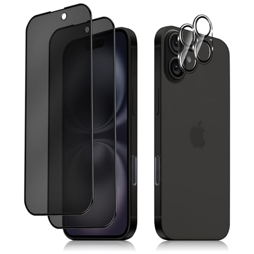 HeeYeal [2 + 2 Stück Privacy Schutzfolie + Kameraschutz für iPhone 16 Plus 5G, Panzer Schutz Glas Anti-Spy Folie, 9H Härte Anti-Spähen Sichtschutzfolie für iPhone 16 Plus 5G HeeYeal [2 + 2 Stück Privacy Schutzfolie + Kameraschutz für iPhone 16 Plus 5G, Panzer Schutz Glas Anti-Spy Folie, 9H Härte Anti-Spähen Sichtschutzfolie für iPhone 16 Plus 5G von HeeYeal