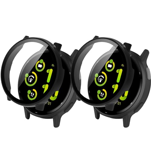 HeeYeal [2-Stück Hülle Kompatibel mit Garmin Vivoactive 5, Harter PC Hülle mit Glasfolie Schutzfolie, Abdeckung Ultradünne Kratzfest Schutzhülle für Garmin Vivoactive 5 - Schwarz + Schwarz HeeYeal [2-Stück Hülle Kompatibel mit Garmin Vivoactive 5, Harter PC Hülle mit Glasfolie Schutzfolie, Abdeckung Ultradünne Kratzfest Schutzhülle für Garmin Vivoactive 5 - Schwarz + Schwarz von HeeYeal