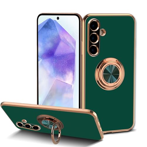 HeeYeal Hülle für Samsung Galaxy A55 5G, Galvanik Mit 360 ° Verdrehbare Ring, Silikon TPU Stoßfeste kameraschutz Handyhülle, für Magnetischen Autohalterungen Schutzhülle für Galaxy A55 5G - Grün HeeYeal Hülle für Samsung Galaxy A55 5G, Galvanik Mit 360 ° Verdrehbare Ring, Silikon TPU Stoßfeste kameraschutz Handyhülle, für Magnetischen Autohalterungen Schutzhülle für Galaxy A55 5G - Grün von HeeYeal