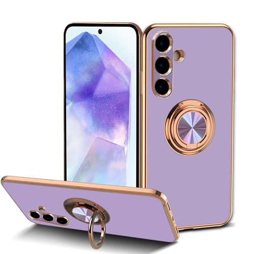 HeeYeal Hülle für Samsung Galaxy A55 5G, Galvanik Mit 360 ° Verdrehbare Ring, Silikon TPU Stoßfeste kameraschutz Handyhülle, für Magnetischen Autohalterungen Schutzhülle für Galaxy A55 5G - Lila HeeYeal Hülle für Samsung Galaxy A55 5G, Galvanik Mit 360 ° Verdrehbare Ring, Silikon TPU Stoßfeste kameraschutz Handyhülle, für Magnetischen Autohalterungen Schutzhülle für Galaxy A55 5G - Lila von HeeYeal