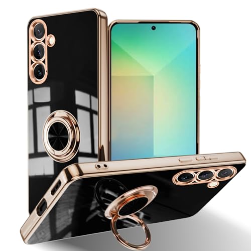 HeeYeal Hülle für Samsung Galaxy S25 5G, Galvanik Mit 360 ° Verdrehbare Ring, Silikon TPU kameraschutz Handyhülle, für Magnetischen Autohalterungen Schutzhülle für Samsung Galaxy S25 5G - Schwarz HeeYeal Hülle für Samsung Galaxy S25 5G, Galvanik Mit 360 ° Verdrehbare Ring, Silikon TPU kameraschutz Handyhülle, für Magnetischen Autohalterungen Schutzhülle für Samsung Galaxy S25 5G - Schwarz von HeeYeal