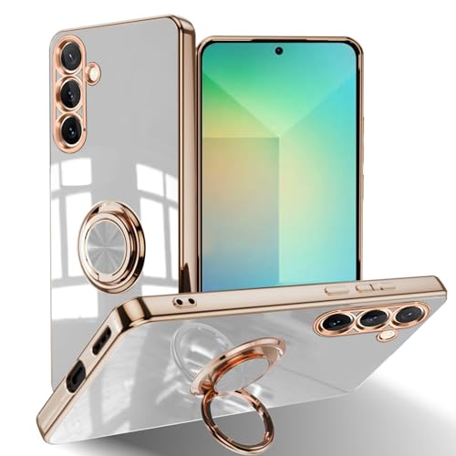 HeeYeal Hülle für Samsung Galaxy S25 5G, Galvanik Mit 360 ° Verdrehbare Ring, Silikon TPU kameraschutz Handyhülle, für Magnetischen Autohalterungen Schutzhülle für Samsung Galaxy S25 5G - Weiß HeeYeal Hülle für Samsung Galaxy S25 5G, Galvanik Mit 360 ° Verdrehbare Ring, Silikon TPU kameraschutz Handyhülle, für Magnetischen Autohalterungen Schutzhülle für Samsung Galaxy S25 5G - Weiß von HeeYeal