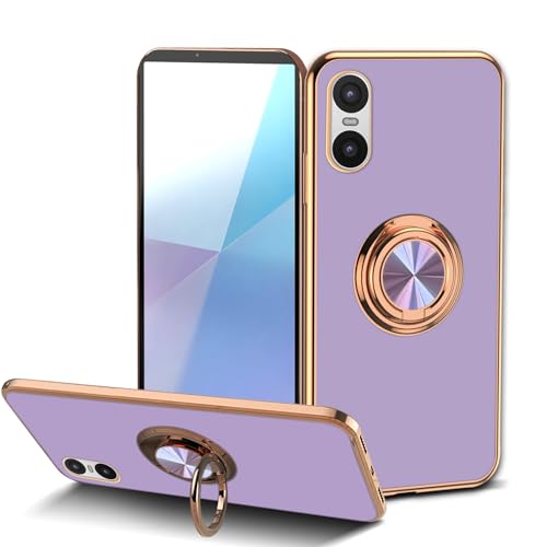 HeeYeal Hülle für Sony Xperia 10 VI, Galvanik Mit 360 ° Verdrehbare Ring, Silikon TPU Stoßfeste kameraschutz Handyhülle, für Magnetischen Autohalterungen Schutzhülle für Sony Xperia 10 VI - Lila HeeYeal Hülle für Sony Xperia 10 VI, Galvanik Mit 360 ° Verdrehbare Ring, Silikon TPU Stoßfeste kameraschutz Handyhülle, für Magnetischen Autohalterungen Schutzhülle für Sony Xperia 10 VI - Lila von HeeYeal