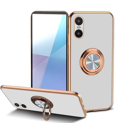 HeeYeal Hülle für Sony Xperia 10 VI, Galvanik Mit 360 ° Verdrehbare Ring, Silikon TPU Stoßfeste kameraschutz Handyhülle, für Magnetischen Autohalterungen Schutzhülle für Sony Xperia 10 VI - Weiß HeeYeal Hülle für Sony Xperia 10 VI, Galvanik Mit 360 ° Verdrehbare Ring, Silikon TPU Stoßfeste kameraschutz Handyhülle, für Magnetischen Autohalterungen Schutzhülle für Sony Xperia 10 VI - Weiß von HeeYeal