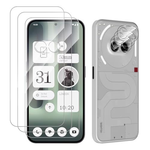 HeeYeal Schutzfolie + Kameraschutz Kompatible mit Nothing Phone (2a) Plus 5G, HD Displayschutz, [3+3 Stück] 9H Härte Bruchsicher Anti-Kratzer, HD-Klar Panzer Schutz Glas für Nothing Phone (2a) Plus 5G von HeeYeal