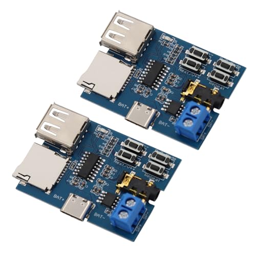 Heevhas 2PCS Mp3 Verlustfreie Decoder Decodierung Leistungsverstärker MP3-Player Audiomodul Mp3 Decoder Board Unterstützung TF-Karte TYPE C USB 5V Power Supply von Heevhas