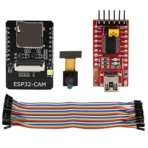 Heevhas WiFi + Bluetooth Modul Kit 4M PSRAM Dual-Core 32 Bit CPU Entwicklungsboard + OV2640 2MP Kameramodul + FT232RL Adapter USB zu TTL Serielles Modul + 40 pin Weiblich Überbrückungsdraht von Heevhas