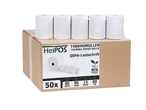 HeiGroup - HeiPOS 50 Thermorollen mit SEPA/Lastschrift - Mandat - 80 mm x 80 m - 55 g/m² Papier HeiGroup - HeiPOS 50 Thermorollen mit SEPA/Lastschrift - Mandat - 80 mm x 80 m - 55 g/m² Papier von HeiGroup