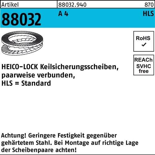 100 Stk. Heico Keilsicherungsscheibe R 88032 HLS-22S A 4 geklebt 100 Stück 100 Stk. Heico Keilsicherungsscheibe R 88032 HLS-22S A 4 geklebt 100 Stück von Heico