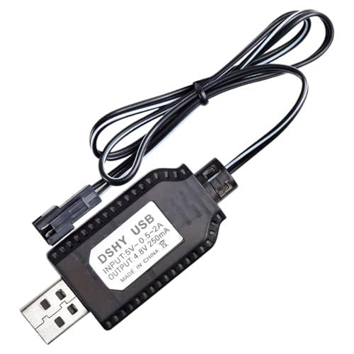 RC-Batterie-Ladegeräte USB 4,8 V RC-Autoladegeräte mit Indikatorleuchten Ersatz Mehrzweckladungskabel für Fernbedienungsspielzeuge, Schwarz RC-Batterie-Ladegeräte USB 4,8 V RC-Autoladegeräte mit Indikatorleuchten Ersatz Mehrzweckladungskabel für Fernbedienungsspielzeuge, Schwarz von Heidouse