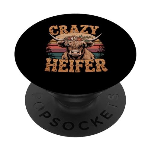Verrückte Färse PopSockets Klebender PopGrip von Heifer Gifts for Women and Men
