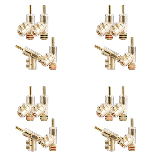 Heiikiuy 16 Stück Bananenstecker 45 Grad Abgewinkelte Bananenstecker Schraubverriegelungsstecker für AV-Receiver, Verstärker, Lautsprecher Gold Heiikiuy 16 Stück Bananenstecker 45 Grad Abgewinkelte Bananenstecker Schraubverriegelungsstecker für AV-Receiver, Verstärker, Lautsprecher Gold von Heiikiuy