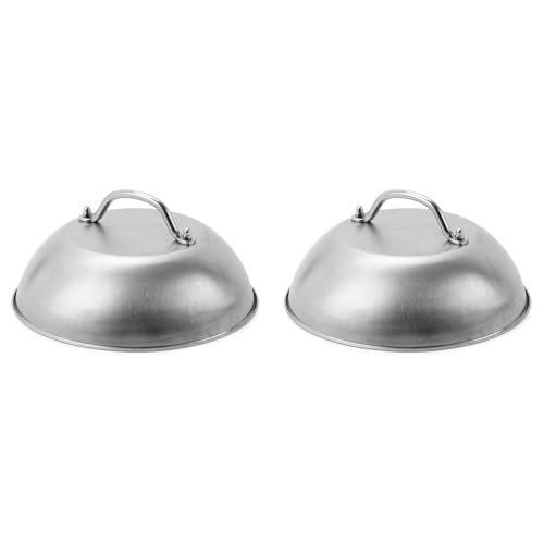 Heiikiuy 2 x Grill-Zubehör aus Edelstahl, zum Schmelzen von Käse, robust, für zerdrückte Hamburger, 22,9 cm (9 Zoll) von Heiikiuy