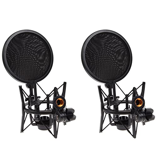 Heiikiuy 2 x Professionelles Mikrofon Shock Mount mit Gelenkkopfhalterung für Studio Broadcast Heiikiuy 2 x Professionelles Mikrofon Shock Mount mit Gelenkkopfhalterung für Studio Broadcast von Heiikiuy