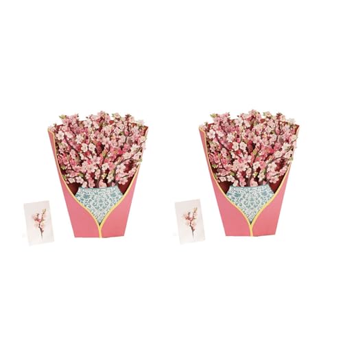 Heiikiuy 2X Popup-Karten Aus Papier, Kirschblüten, Lebensgroße Forever-Blumenstrauß-3D-Popup-Grußkarten, Geburtstagsgeschenkkarten Heiikiuy 2X Popup-Karten Aus Papier, Kirschblüten, Lebensgroße Forever-Blumenstrauß-3D-Popup-Grußkarten, Geburtstagsgeschenkkarten von Heiikiuy