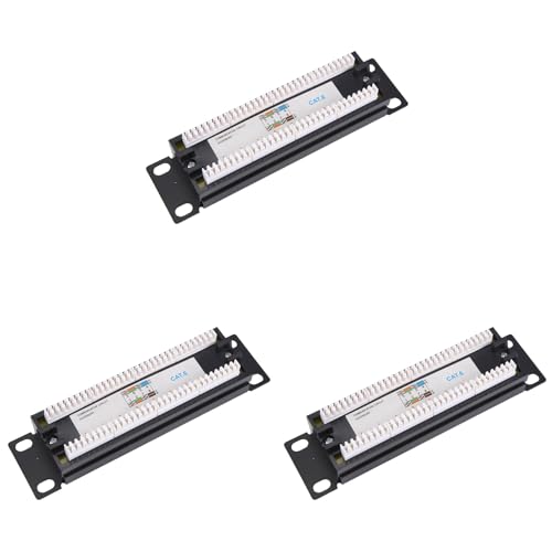 Heiikiuy 3 x CAT6 8 Ports Patch Panel Rack Network 6,89 Zoll 1U Rackmontage mit RJ45-Stecker für den privaten Vertrieb von Heiikiuy