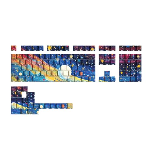 Heiikiuy Starry Skys Cherry Keycaps für Mechanische Tastaturen für Mechanische Tastatur ISO ANSI Layout D Heiikiuy Starry Skys Cherry Keycaps für Mechanische Tastaturen für Mechanische Tastatur ISO ANSI Layout D von Heiikiuy