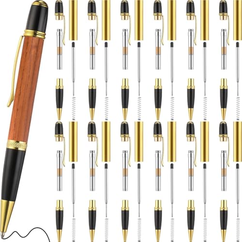 Heilanole 12er Pack Holzkugelschreiber-Set Drehkugelschreiber-Set mit -Kupferdrehteller DIY-Klassenzubehör C von Heilanole