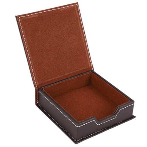 Heilanole PU Leder Sticky Note Storage Box mit Karte und Notizhalter, Schreibtischzubehör für Büro und Schule B von Heilanole