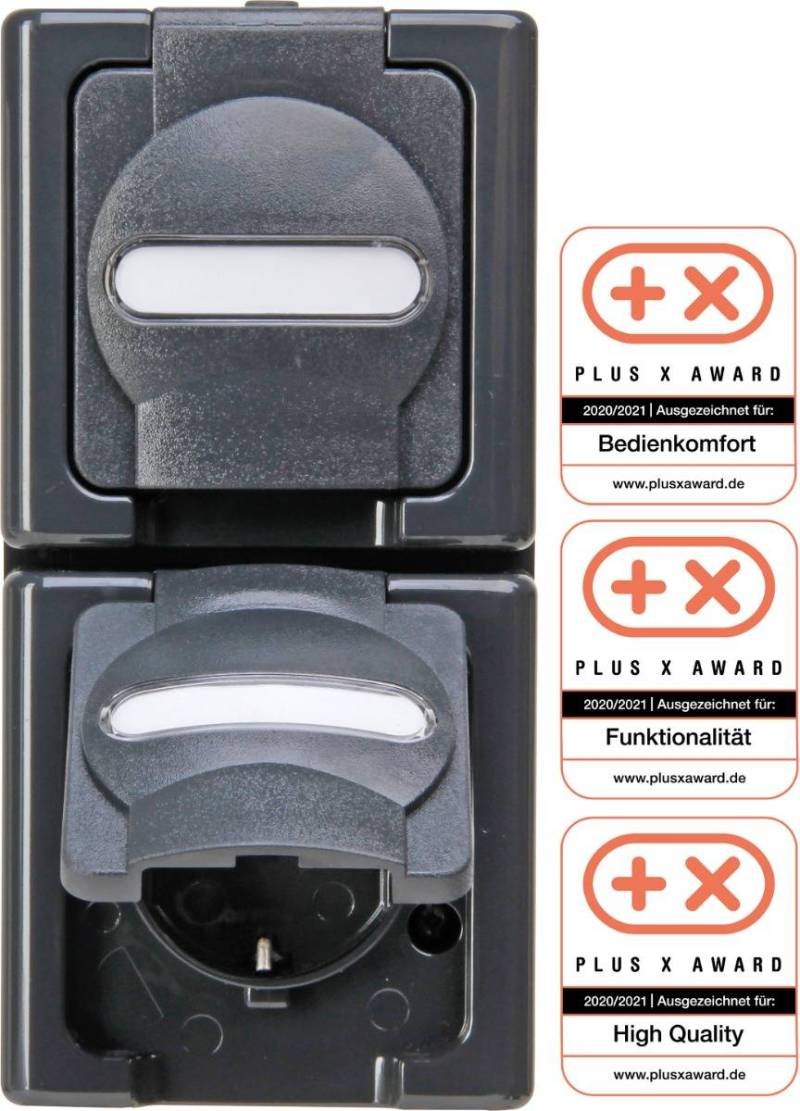 Kopp APWG Blue Electric 1314.1500.9 SCHUKO-Steckdose 2fach senkrecht anthr. von Heinrich Kopp GmbH