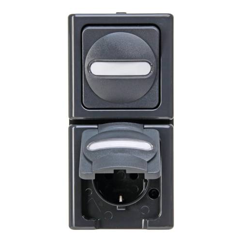 Kopp BLUE ELECTRIC-Aus-/W/m anthrazit Steckdosenkombination 130815000 von Heinrich Kopp GmbH