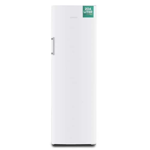 Heinrich´s Gefrierschrank 204L Temperatur: -14°C~-22°C, Volumen, Freezer, No-Frost Schutz, 4x Gefrierschubladen, 2x Schubfächer, LED-Display, wechselbarer Türanschlag, Alarmfunktion (weiß) von Heinrich´s