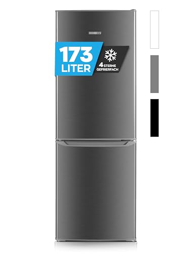 Heinrich´s Kühlgefrierkombination 173L Gesamtvolumen, 121L Kühlvolumen, 52L Gefriervolumen, LED Beleuchtung,Türanschlag wechselbar, leise 40dB, große Tiefkühlboxen, 7Temperaturstufen,inox Heinrich´s Kühlgefrierkombination 173L Gesamtvolumen, 121L Kühlvolumen, 52L Gefriervolumen, LED Beleuchtung,Türanschlag wechselbar, leise 40dB, große Tiefkühlboxen, 7Temperaturstufen,inox von Heinrich´s
