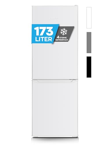 Heinrich´s Kühlgefrierkombination 173L Gesamtvolumen, 121L Kühlvolumen, 52L Gefriervolumen, LED Beleuchtung,Türanschlag wechselbar, leise 40dB, große Tiefkühlboxen, 7Temperaturstufen,(weiß) von Heinrich´s