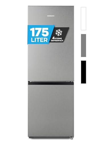 Heinrich´s Kühlgefrierkombination 175Liter, XXL, kühlschrank mit gefrierfach, Kühlvolumen 122L, Gefrierfach 53L,LED Innenraumbeleuchtung, leise 39dB,große Tiefkühlboxen, 7 Temperaturstufen,inox Heinrich´s Kühlgefrierkombination 175Liter, XXL, kühlschrank mit gefrierfach, Kühlvolumen 122L, Gefrierfach 53L,LED Innenraumbeleuchtung, leise 39dB,große Tiefkühlboxen, 7 Temperaturstufen,inox von Heinrich´s