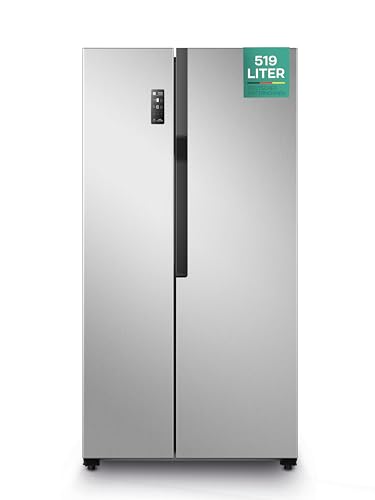 HEINRICHS Side-by-Side Kühlschrank, Kühlgefrierkombination mit 519L Mega Gesamtvolumen, NO-FROST Funktion, 185L Gefriervolumen, LED Beleuchtung,Touch-Bedienung, Multi-Airflow-System, Inox Heinrich´s von Heinrich´s