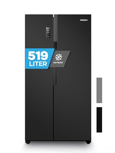 Heinrich´s Side-by-Side Kühlschrank, Kühlgefrierkombination mit 519L Mega Gesamtvolumen, NO-FROST, 185L Gefriervolumen, LED Beleuchtung,LED Touch-Bedienung, Multi-Airflow-System, Schwarz-inox Heinrich´s Side-by-Side Kühlschrank, Kühlgefrierkombination mit 519L Mega Gesamtvolumen, NO-FROST, 185L Gefriervolumen, LED Beleuchtung,LED Touch-Bedienung, Multi-Airflow-System, Schwarz-inox von Heinrich´s