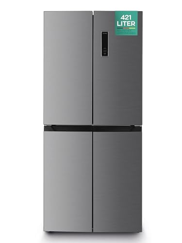 Heinrich´s Cross Door Kühlschrank, Kühlgefrierkombination mit 421L Gesamtvolumen, inkl. Total-No-Frost Funktion, 150L Gefriervolumen, LED Beleuchtung, Multi-Airflow und Fresh Converter System, Inox Heinrich´s Cross Door Kühlschrank, Kühlgefrierkombination mit 421L Gesamtvolumen, inkl. Total-No-Frost Funktion, 150L Gefriervolumen, LED Beleuchtung, Multi-Airflow und Fresh Converter System, Inox von Heinrich´s