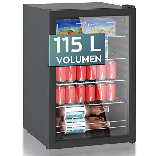 Heinrich´s Getränkekühlschrank, 5 bis18°C, 115Liter/4 Ablagen/41db Mini Kühlschrank mit Glastür kompakt und leise: 41dB, LED-Innenraumbeleuchtung, perfekt geeignet für Büro Camping Garten Heinrich´s Getränkekühlschrank, 5 bis18°C, 115Liter/4 Ablagen/41db Mini Kühlschrank mit Glastür kompakt und leise: 41dB, LED-Innenraumbeleuchtung, perfekt geeignet für Büro Camping Garten von Heinrich´s