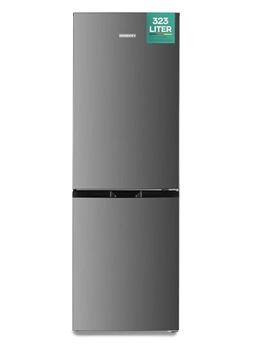 Heinrich´s HEINRICHS Kühlgefrierkombination 323L, Kühlvolumen 219L, Gefriervolumen104L, LED Beleuchtung, Türanschlag wechselbar, leise 39 dB, große Tiefkühlboxen, 7 Temperaturstufen, Inox, effizient von Heinrich´s