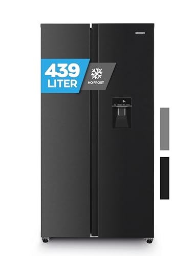 Heinrich´s Side-by-Side Kühlschrank, Kühlgefrierkombination mit 439L Mega Gesamtvolumen, NO-FROST, 151L Gefriervolumen, inkl. Wasserspender, LED Beleuchtung,Touch, Multi-Airflow-System, Schwarz-Inox Heinrich´s Side-by-Side Kühlschrank, Kühlgefrierkombination mit 439L Mega Gesamtvolumen, NO-FROST, 151L Gefriervolumen, inkl. Wasserspender, LED Beleuchtung,Touch, Multi-Airflow-System, Schwarz-Inox von Heinrich´s