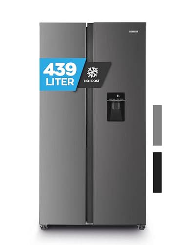 Heinrich´s Side-by-Side Kühlschrank, Kühlgefrierkombination mit 439L Mega Gesamtvolumen, NO-FROST, 151L Gefriervolumen, inkl. Wasserspender, LED Beleuchtung,Touch-Bedienung, Multi-Airflow-System,Inox Heinrich´s Side-by-Side Kühlschrank, Kühlgefrierkombination mit 439L Mega Gesamtvolumen, NO-FROST, 151L Gefriervolumen, inkl. Wasserspender, LED Beleuchtung,Touch-Bedienung, Multi-Airflow-System,Inox von Heinrich´s