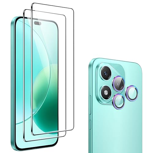 Heioloo 3 Stück Schutzfolie für Honor 400 Lite 5G Panzerglas, [2 + 1 Stücke] Panzerglas und Kamera Schutzfolie, [9H Härte Schutz Glas] [HD Displayschutzfolie] [Anti-Kratzen] [Bläschenfrei] von Heioloo
