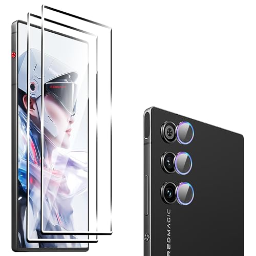 Heioloo 3 Stück Schutzfolie für ZTE nubia RedMagic 10 Air Panzerglas, [2 + 1 Stücke] Panzerglas und Kamera Schutzfolie, [9H Härte Schutz Glas] [HD Displayschutzfolie] [Anti-Kratzen] [Bläschenfrei] von Heioloo