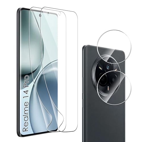Heioloo 4 Stück Schutzfolie für Realme 14 Pro 5g, 2 Stück Weich Schutzfolie und 2 Stück Kamera Panzerfolie, HD Klar Fingerabdruck-ID unterstützen, Anti-Kratzer, Bläschenfrei Heioloo 4 Stück Schutzfolie für Realme 14 Pro 5g, 2 Stück Weich Schutzfolie und 2 Stück Kamera Panzerfolie, HD Klar Fingerabdruck-ID unterstützen, Anti-Kratzer, Bläschenfrei von Heioloo