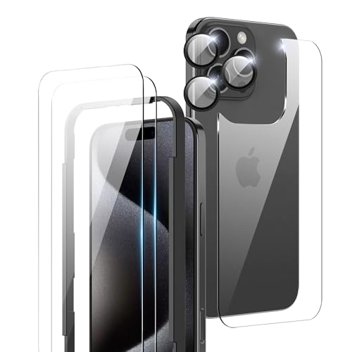 Heioloo 6 Stück Schutzfolie für iPhone 16 Pro 2024, [2+1+3 Stücke] Weich Schutzfolie und Kamera Schutzfolie, Fingerabdruck-ID unterstützen,No-Bubble,Ultra-klar, Anti-Kratzen Displayschutzfolie von Heioloo