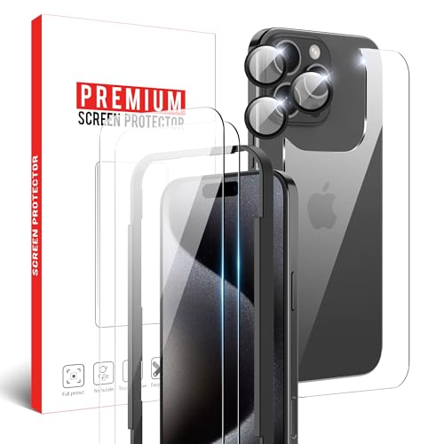 Heioloo 6 Stück Schutzfolie für iPhone 16 Pro max 2024, [2+1+3 Stücke] Weich Schutzfolie und Kamera Schutzfolie, Fingerabdruck-ID unterstützen,No-Bubble,Ultra-klar, Anti-Kratzen Displayschutzfolie von Heioloo