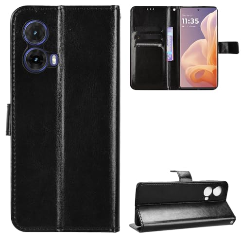 Heioloo Hülle für Moto G85 Schutzhülle Klappbar Standfunktion Leder Stoßfest Handyhülle [Kartenfach] [Magnetverschluss] von Heioloo