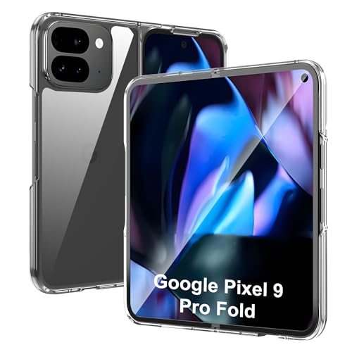 Heioloo Hülle für Google Pixel 9 Pro Fold Schutzhülle Case Ultradünn und Ultraleicht Transparente PC-Shock Absorption passt Kompatibel mit Google Pixel 9 Pro Fold Hülle - Transparent von Heioloo