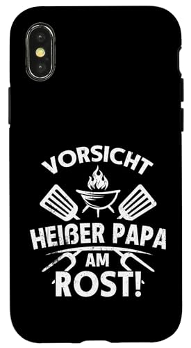 Heißer Papa Grillen Vatertag Spruch Für Männer Humor Familie Hülle für iPhone X/XS von Heißer Papa Grillen Vatertag Geschenk Familie