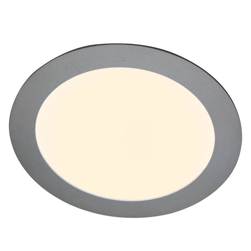 LED-Einbaupanel Justus, Ø 14,5 cm, silber, IP44 von Heitronic