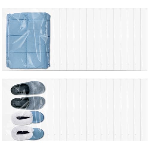 Hejo 30 Stück Zip Beutel Groß, Zipper Beutel Reisetasche, 50×60cm Ziplock Beutel, Wasserdichte Aufbewahrungsbeutel, Mehrweg Durchscheinende Zip Tüte für Kleidung Schuhe Unterwäsche(Kein Muster) von Hejo